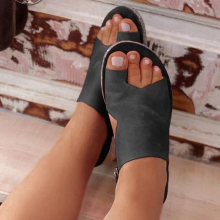 Plus Size Casual Comfy Thong Sandles with Adjustable Buckle