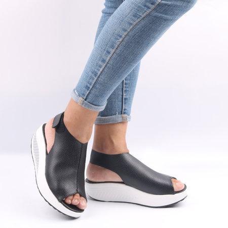 Casual Microfiber Leather Wedge Heel Magic Tape Sandals Shoes