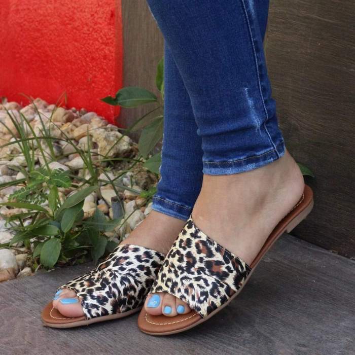 Women Sexy  Peop Toe  Leoparde Sandals
