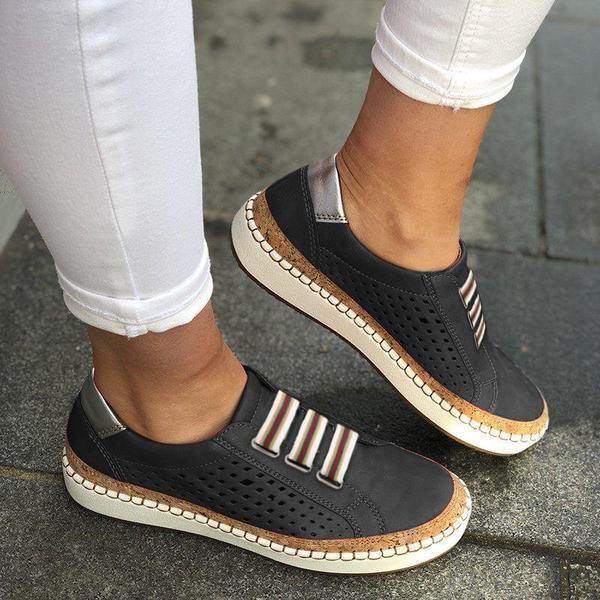 flat leather sneakers
