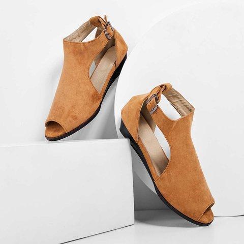 Women Plus Size Wedges Ankle Strap Peep Toe Wedge Sandals