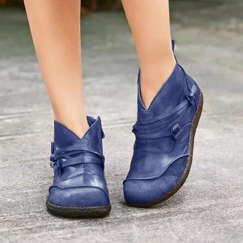 Flat Heel Spring Casual Pu Leather Boots