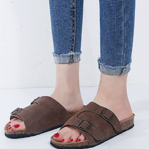 Women's Open Toe Slippers Casual Solid Color Loose Sandals