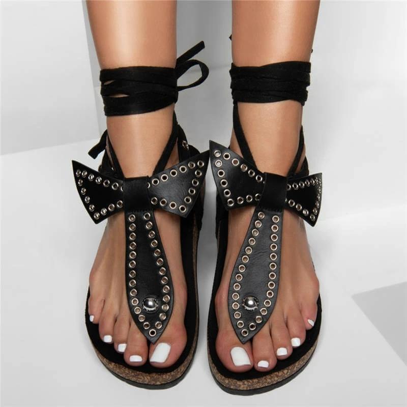 thong tie up heels