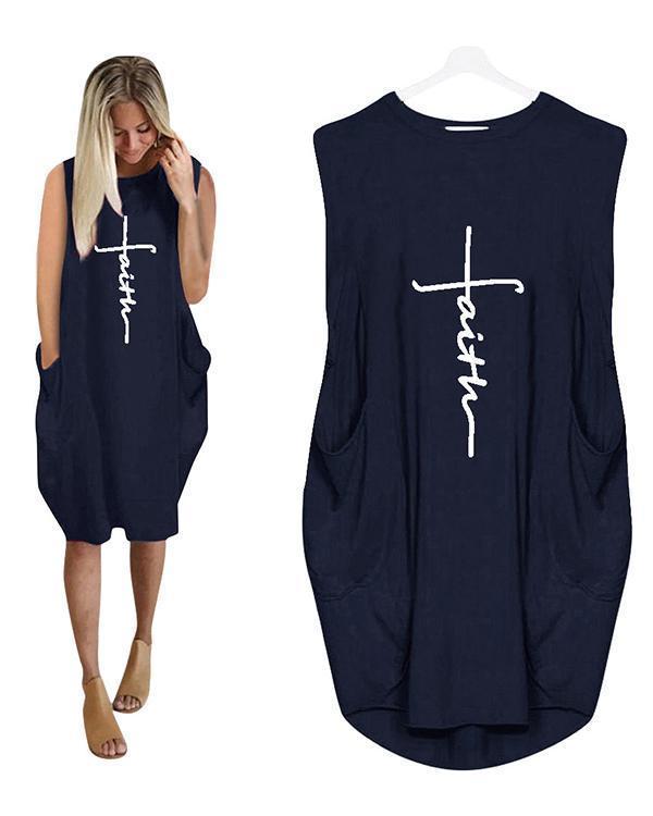 Printing Long Sleeved Irregular Women's Plus Size Sleeveless Mini Dress