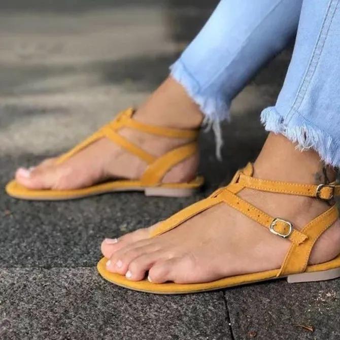 Rubber Buckle Strap Casual Sandals