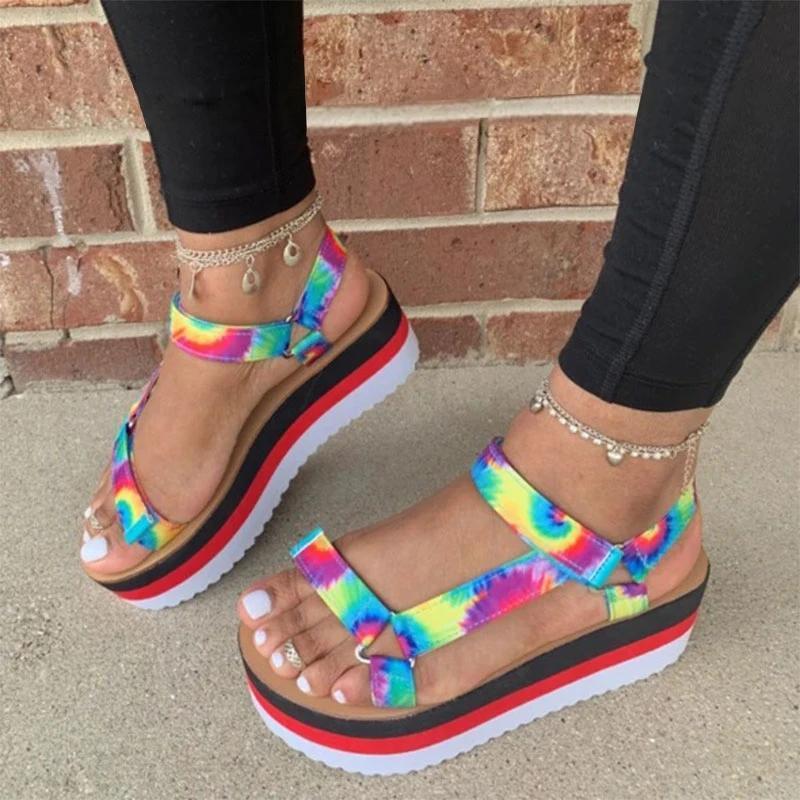 velcro open toe platform sandals