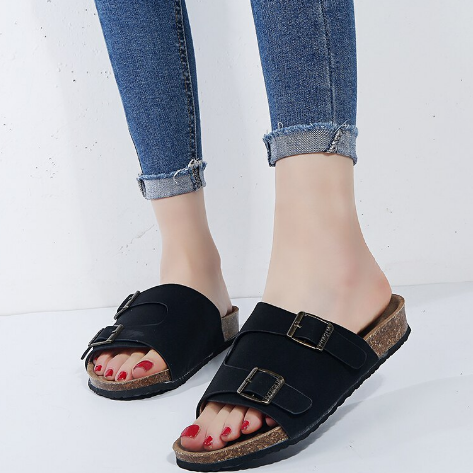 Women's Open Toe Slippers Casual Solid Color Loose Sandals