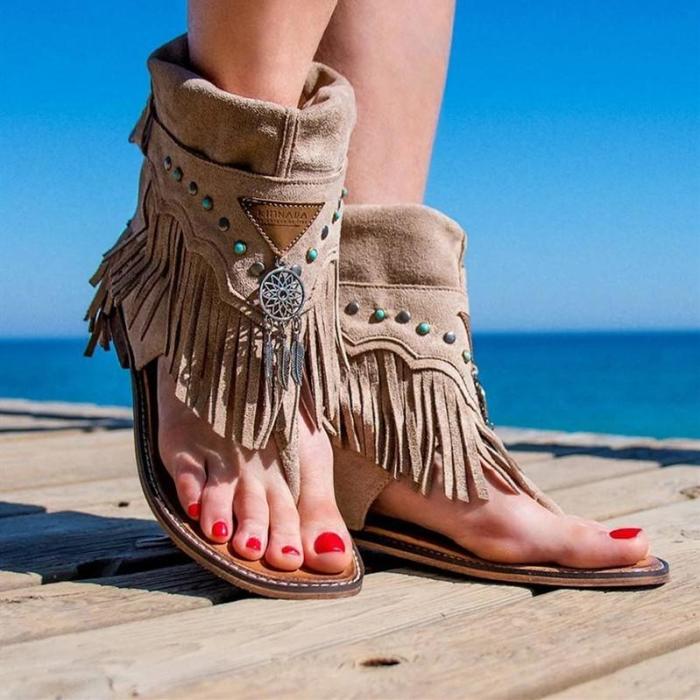 Flat Tassel Holiday Beach Sandals