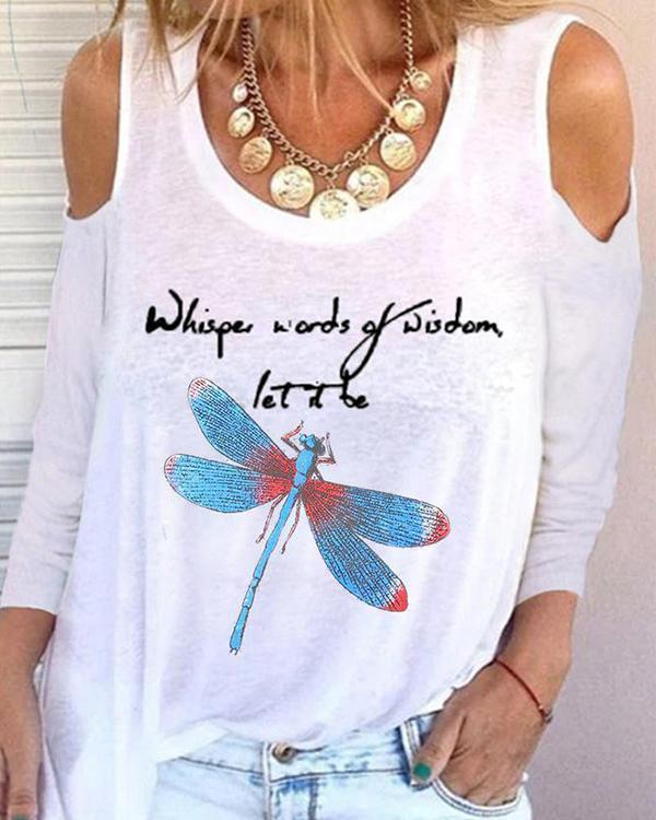 Butterfly Print Long Sleeve Casual Shirts & Tops