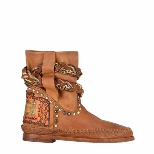 plain round toe date outdoor mid calf flat boots
