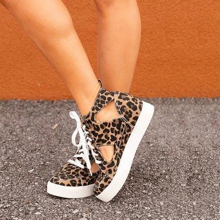 Leopard Date All Season Block Heel Sneakers