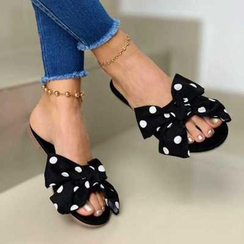 Women Daily Flat Heel Bow Sandals