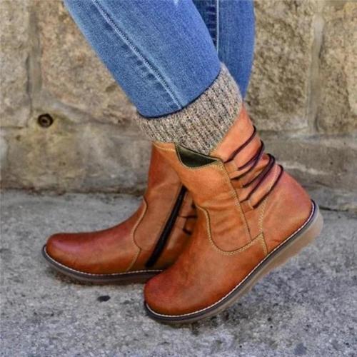 Women Sweater Comfy Back Lace Up Casual Boots
