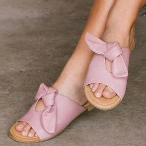 Flat Heel Bow Sandals