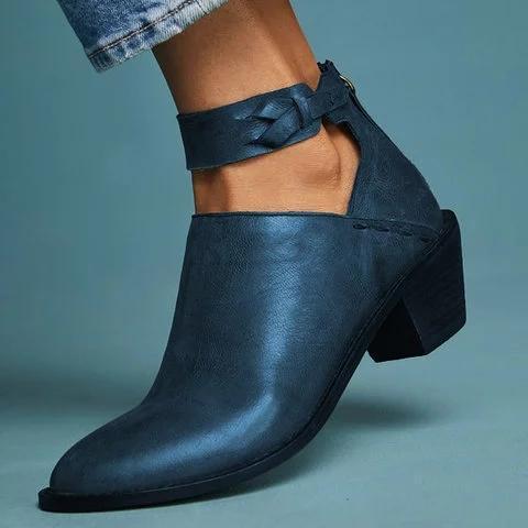 women plus size chunky heel booties daily zipper boots
