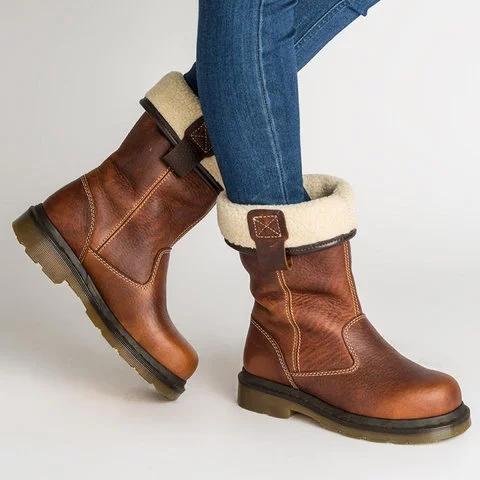 Women's Shoes Chunky Heel Fur Lined Boots