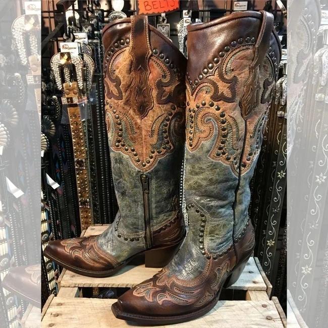 Ladies Sexy Corral Distressed Antique Saddle Boots