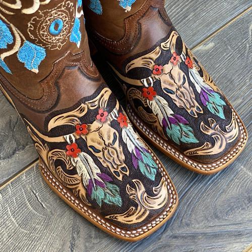 floral tooled boots