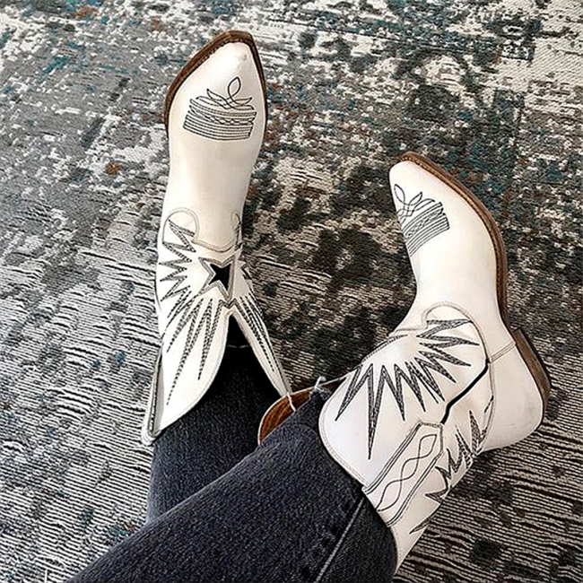New Brand Western Embroidered Cowgirl Boots