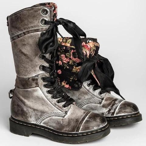 Womens Vintage Chunky Heel Lace-up Leather Daily Boots
