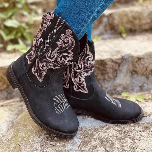 Dress Artificial Leather Elastic Band Low Heel Boots
