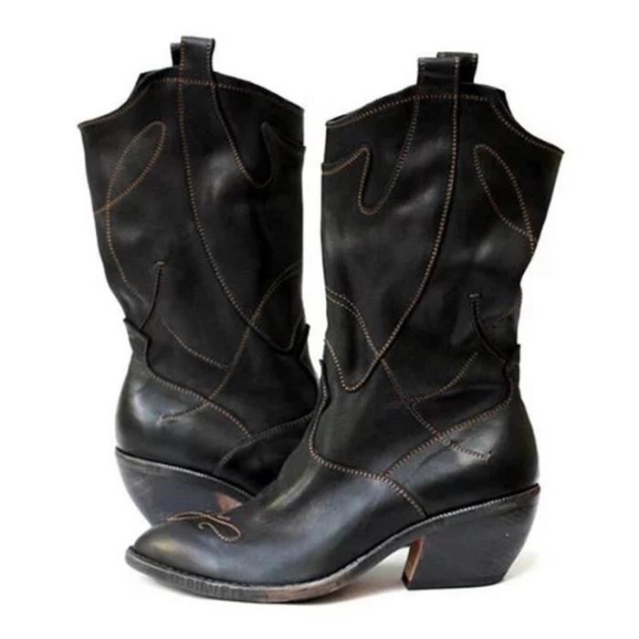Winter Mid Tube Wide Calf Knight Boots