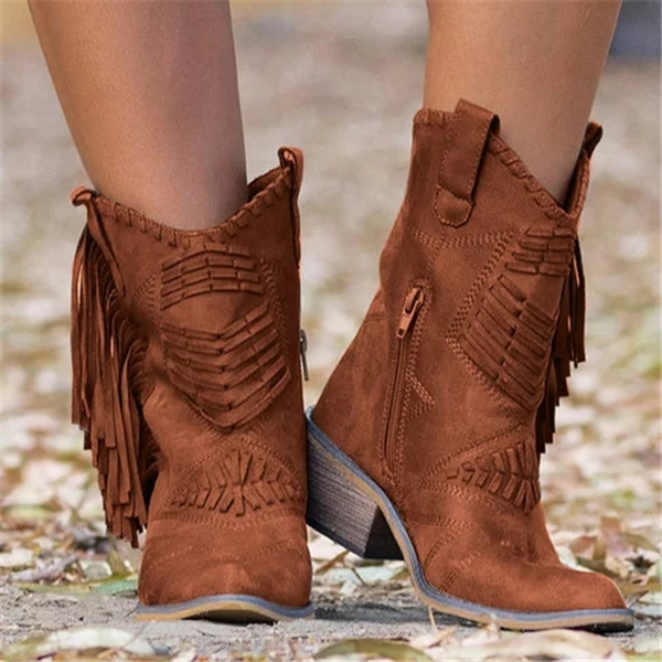 Fringe Leather Women Boots