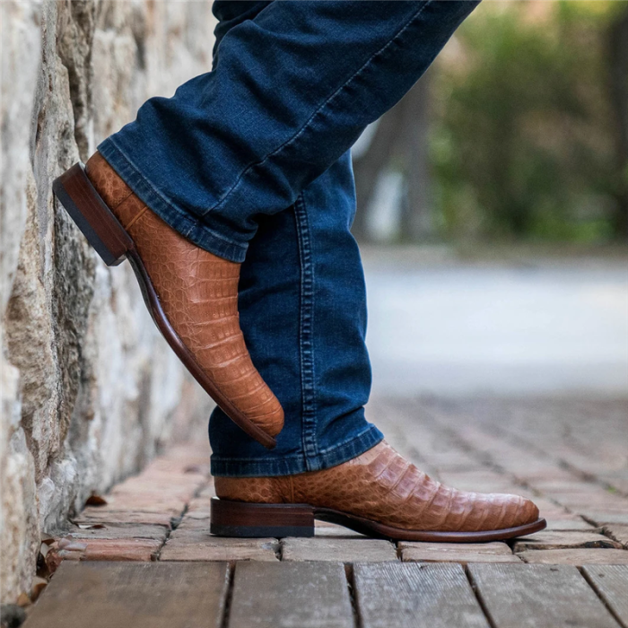 Men's Vintage Leather Shorter Heel Simpler Boots