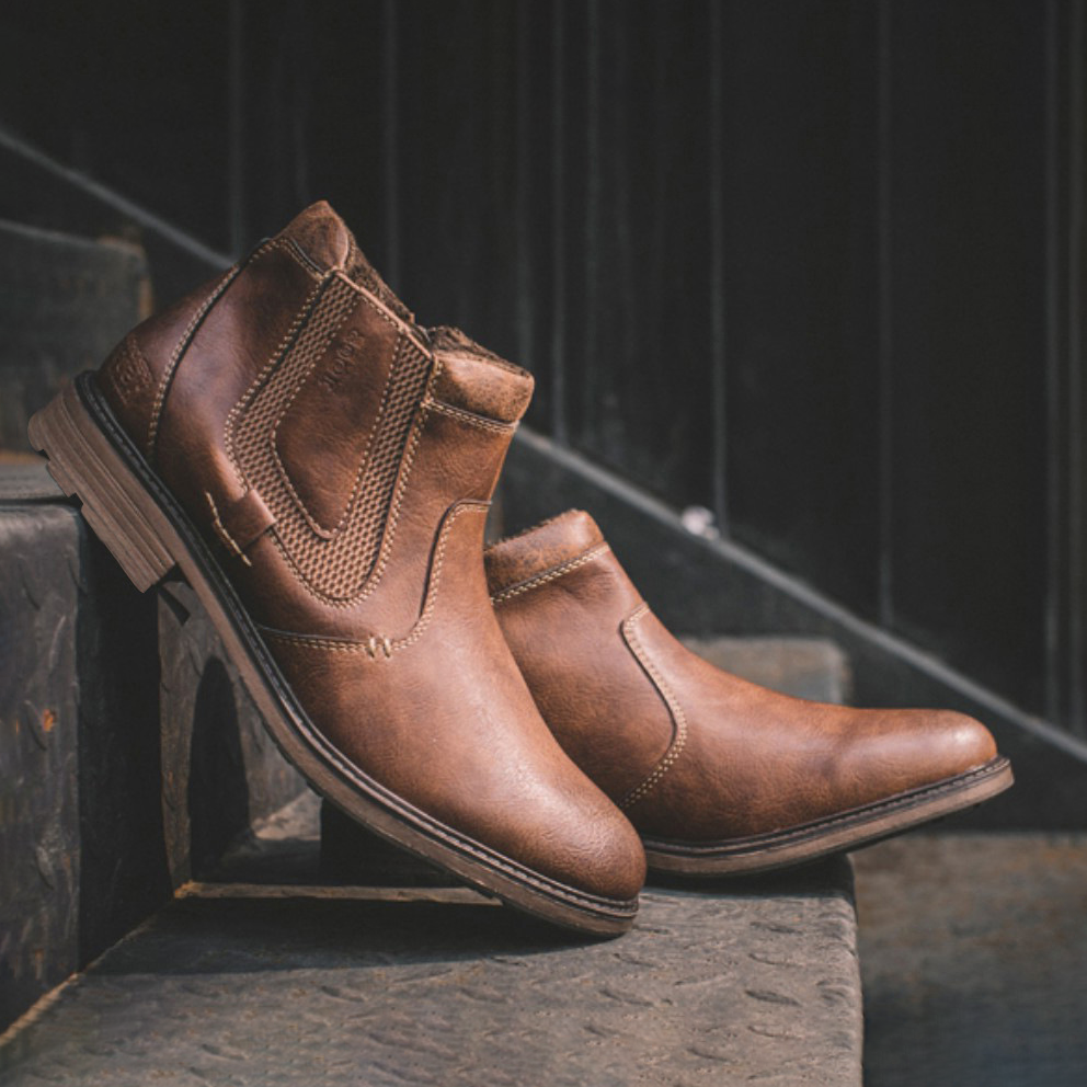US$ 61.29 - Casual Classic Leather Slip-On Boots - www.lokeeda.com
