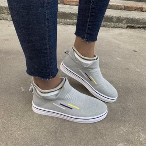 Women Comfy Elastic Slip On Hollow-out Non-slip Breathable Platform Sneakers