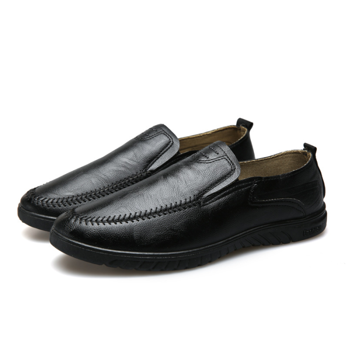 Men Pure Color PU Stitching Slip On Casaul Driving Shoes