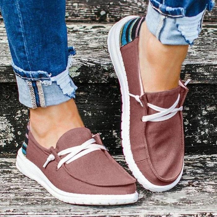 Women Lace-up Daily Flats Casual Loafers