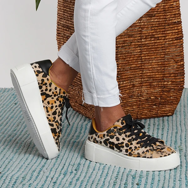 Trendy Leopard Print Suede Sneakers
