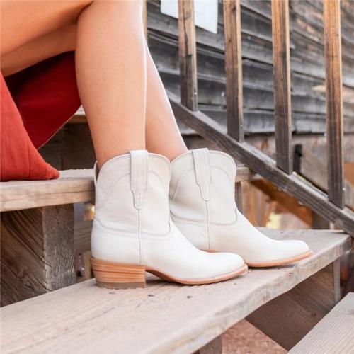 Women Pointed Toe Slip On Chunky Boots