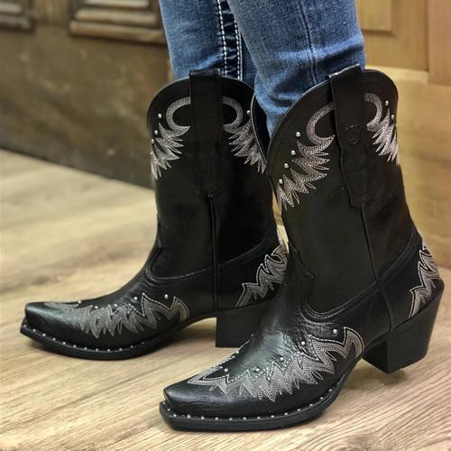Ankle Booties Slip-on Women Cowboy Boots