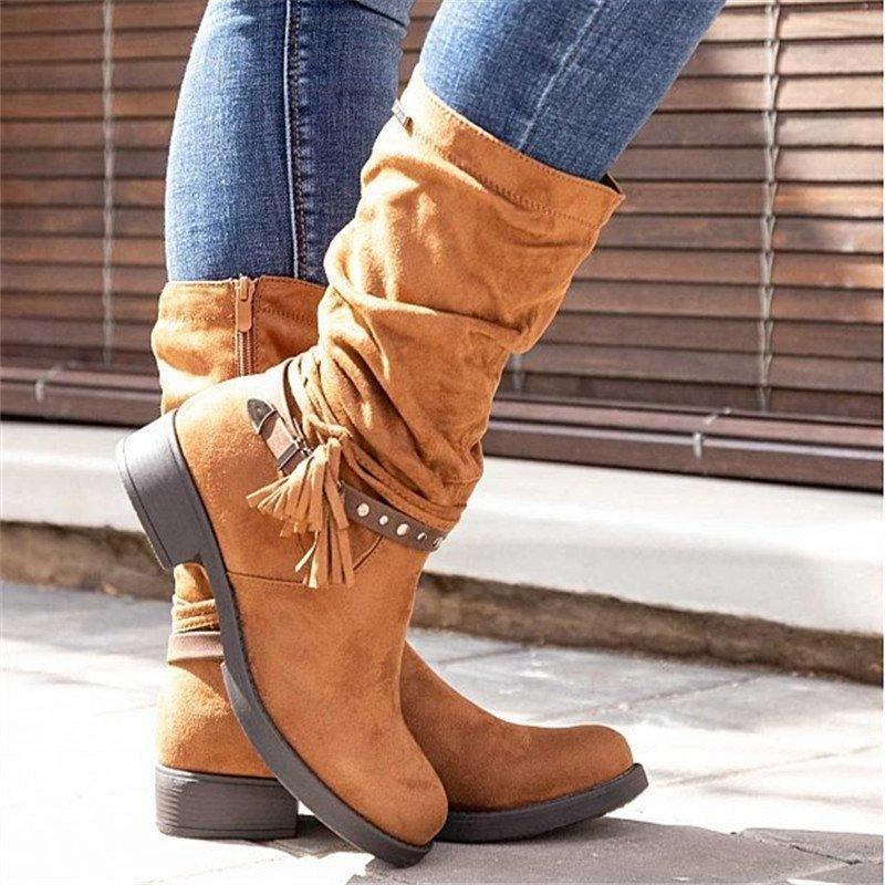booties with tassel zipper
