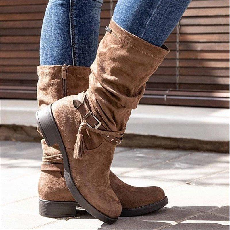 booties with tassel zipper