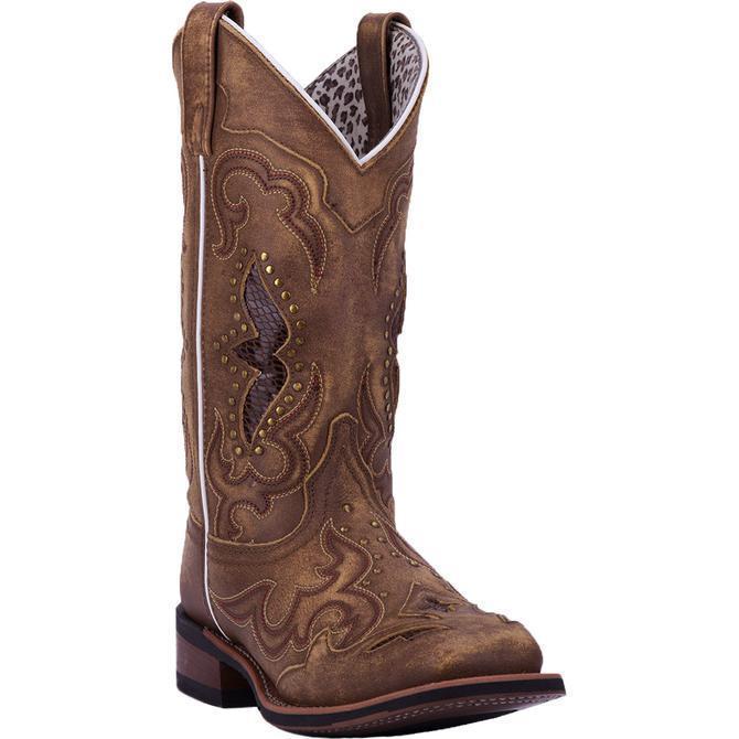 Ladies Embroidered Hollow Rivet Short Western Boots