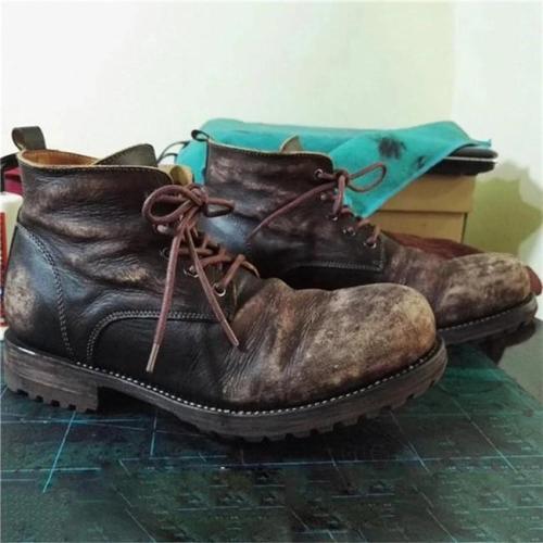 Men's Vintage Leather Ankle Boots