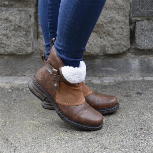 Solid Color Belt Buckle Low Tube Flat Bottom Boots