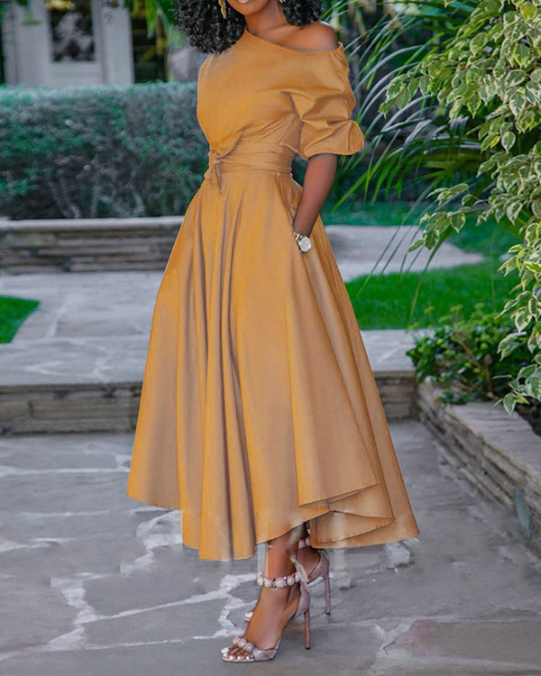 Asymmetric A-line Elegant Maxi Dress