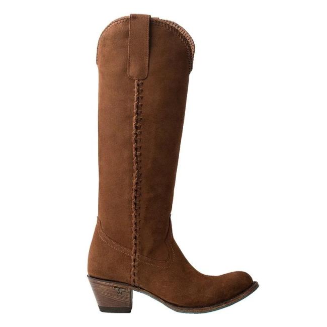 suede chunky heel boots