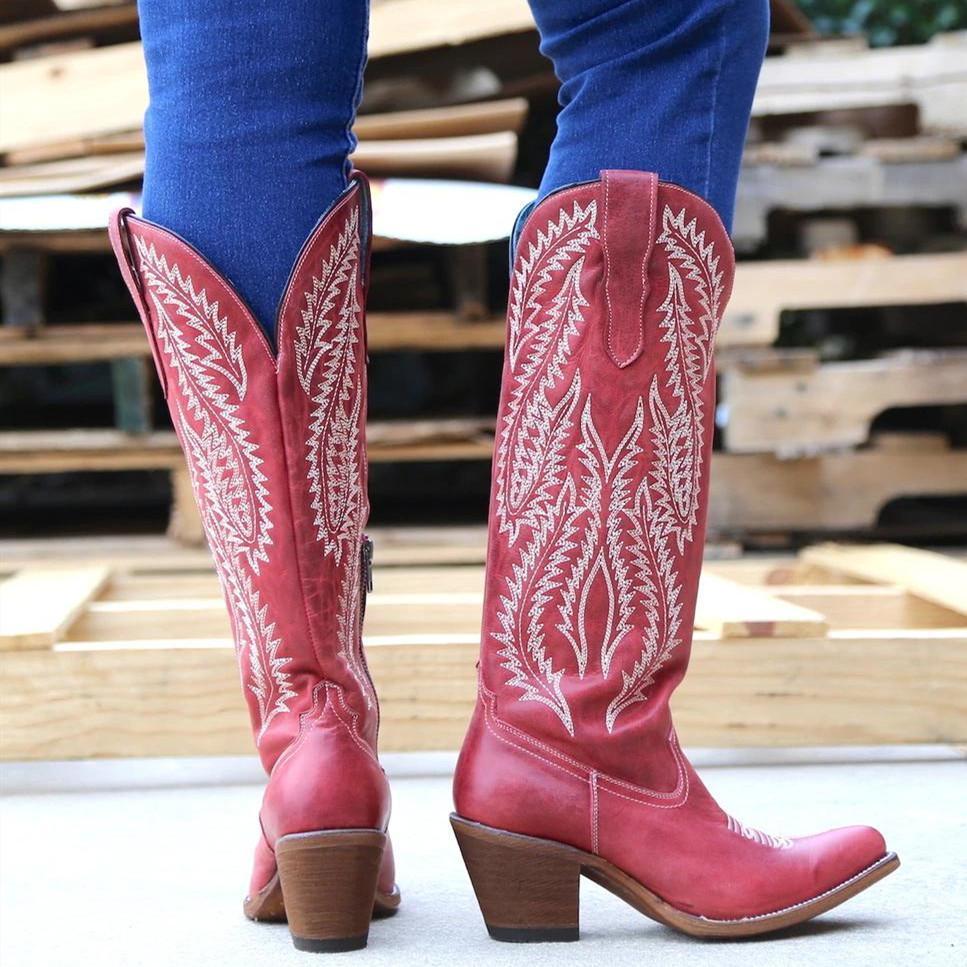 chunky heel western boots
