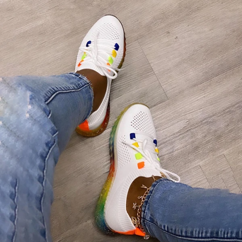 Cute Rainbow Color Breathable Sneakers
