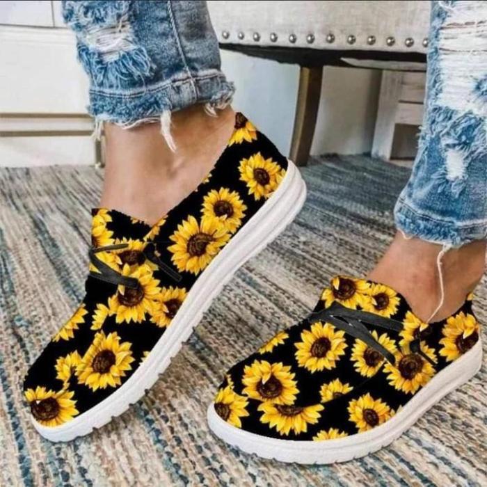 Sunflower&Rainbow  Printed Casual Loafers