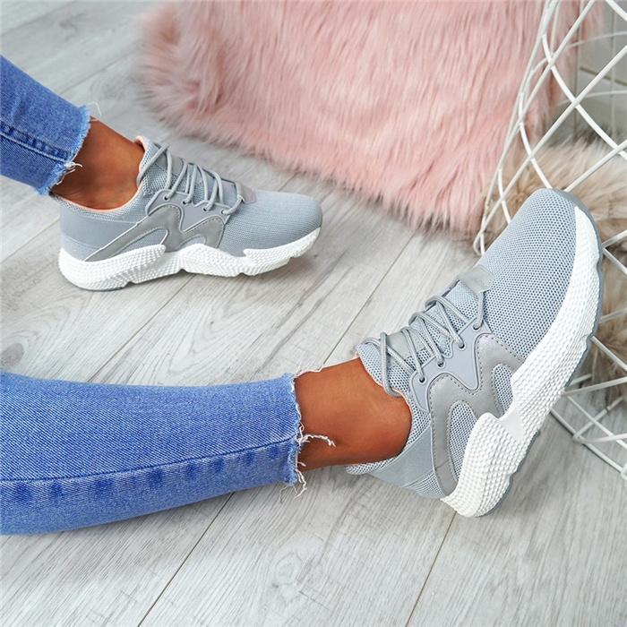 Stylish Platform Mesh Lace Up Sneakers