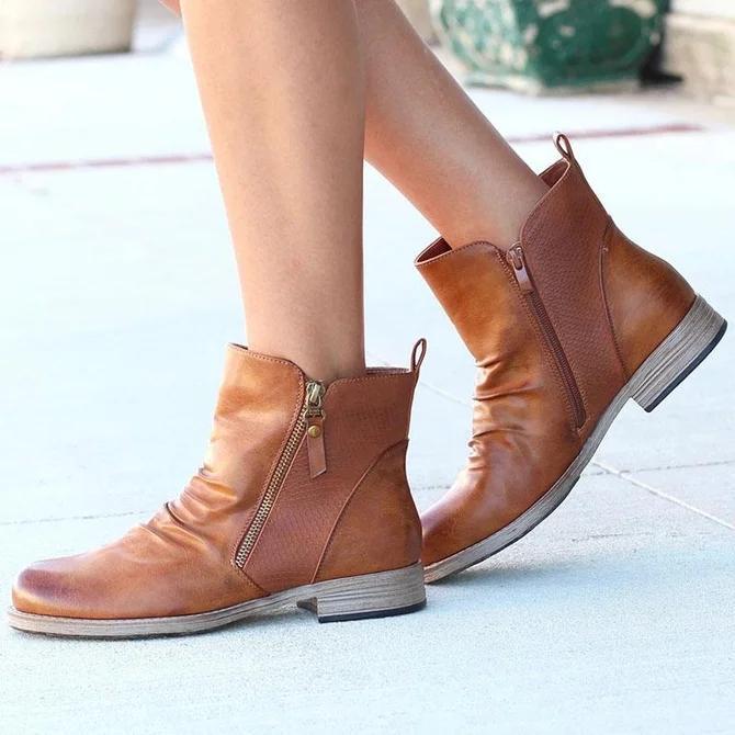 men's flat heel boots