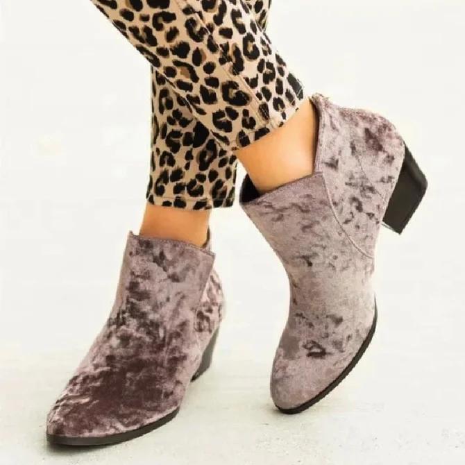 Low Heel Leather Boots