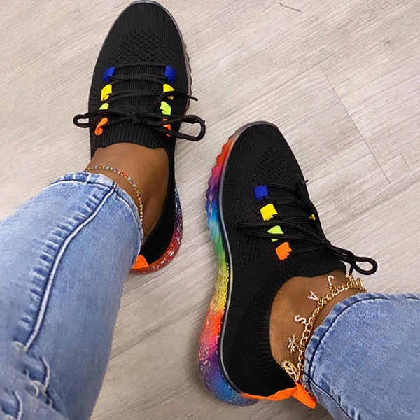 Cute Rainbow Color Breathable Sneakers